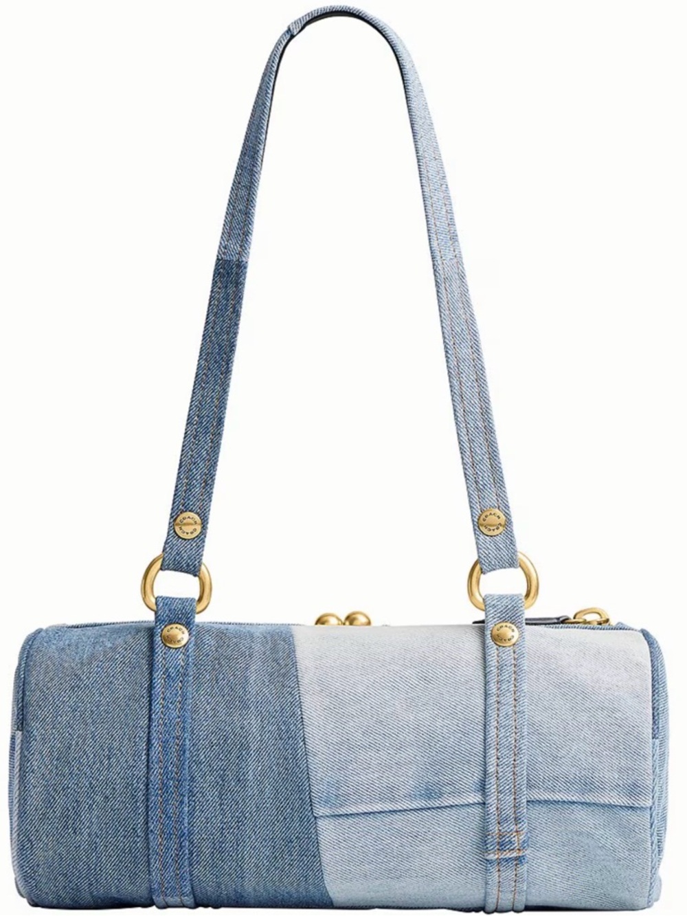 COACH - Originals Kisslock 28 Denim Barrel Bag - Picture 2 of 12